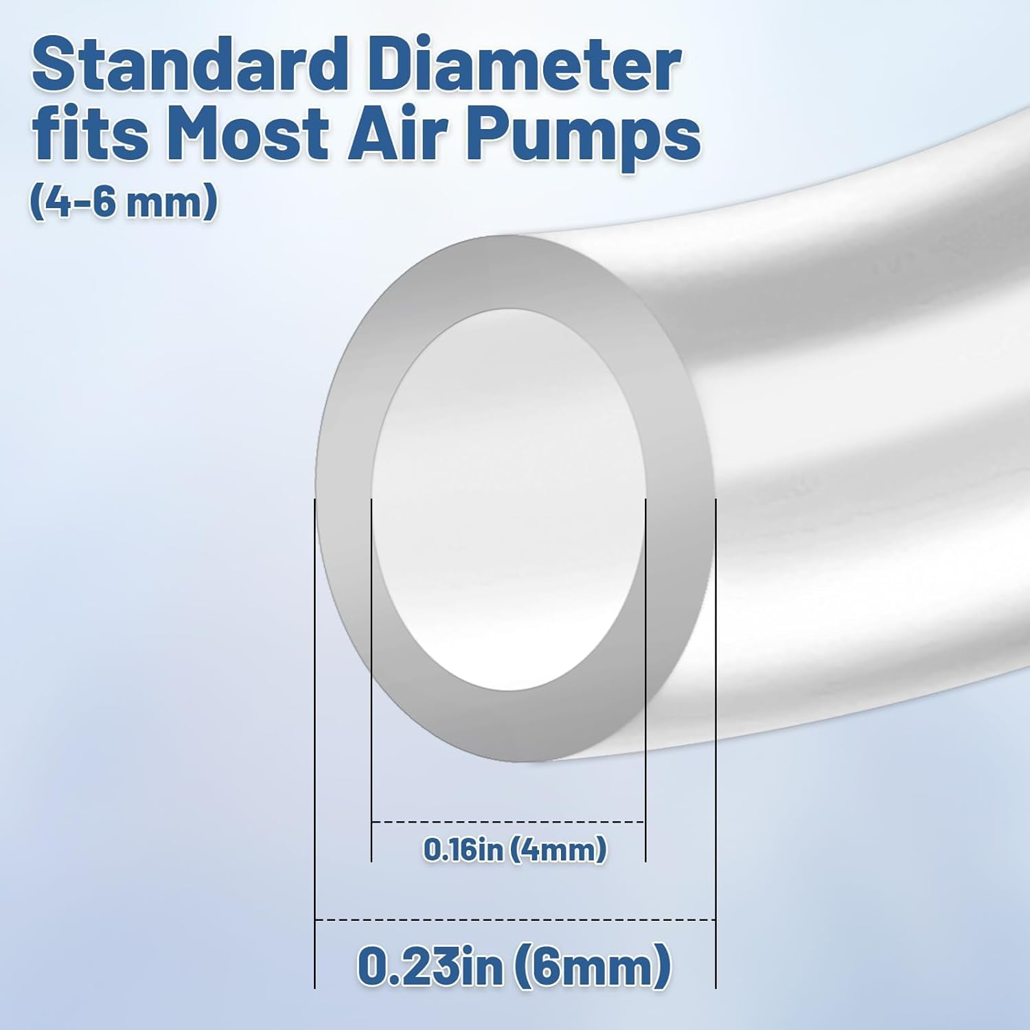 Clear vinyl tubing for pond aeration and terrarium air flow setup close up