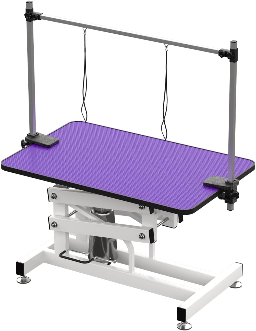 Hydraulic Dog Pet Grooming Table, 42 Inch Heavy Duty Professional Pet Grooming Station 21'' -36'' Height Adjustable for Large Dog at Home with Adjustable Overhead Arm, Clamp and Grooming Noose, Black - Image 14