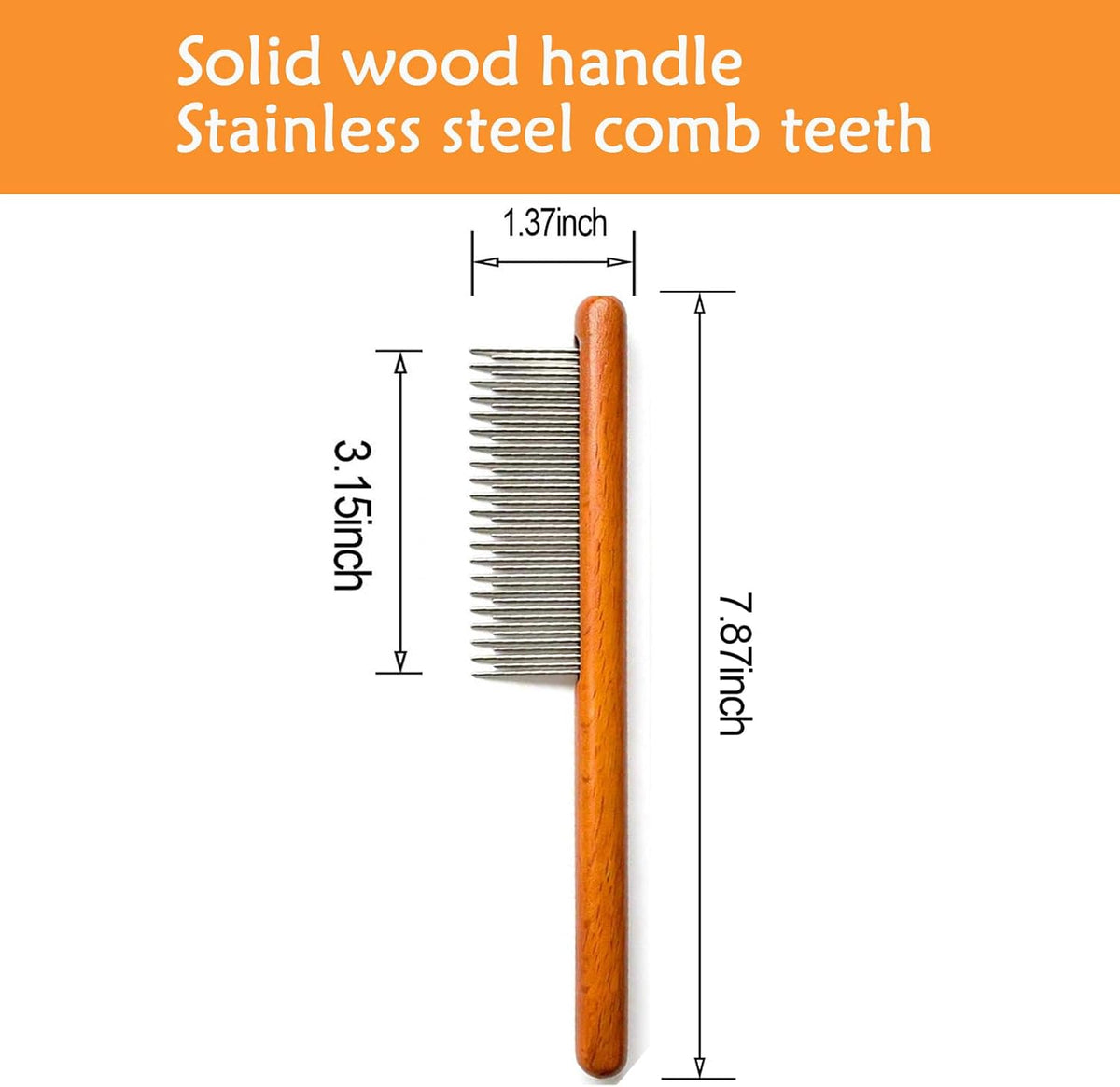 Close up of Yddpet stainless steel teeth for pet hair removal