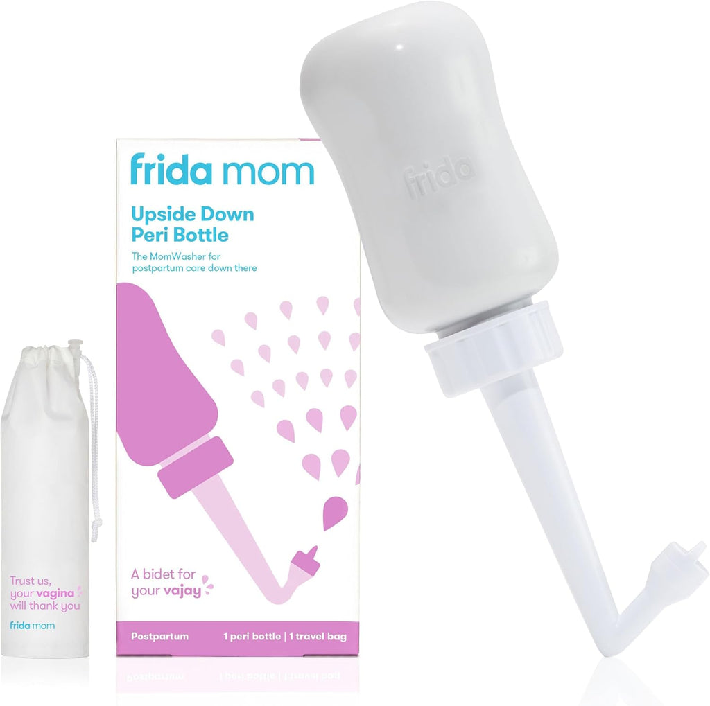 Frida Mom Upside Down Peri Bottle front view for postpartum recovery