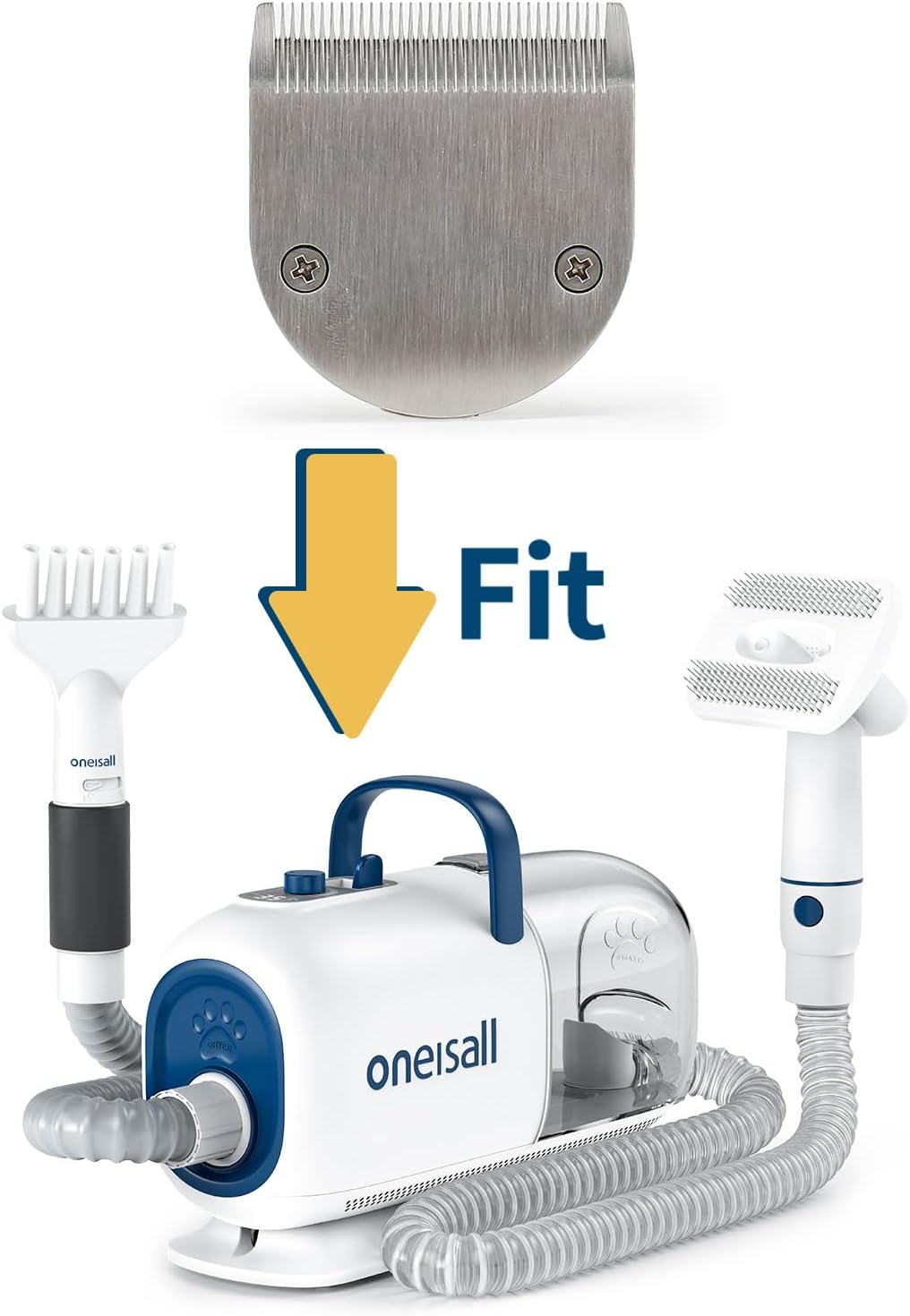 Oneisall pet clipper replacement blade attachment mechanism close up view