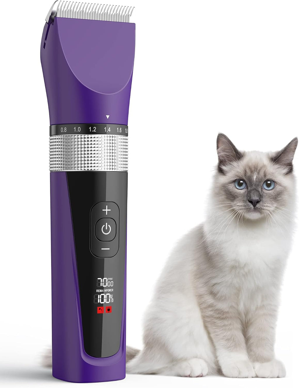 oneisall Cat Clippers for Matted Hair, 5-Speed Quiet Cat Grooming kit, Cordless Pet Shaver for Long Hair,Waterproof Pet Trimmer, Pet Clippers for Cats(Green) - Image 9