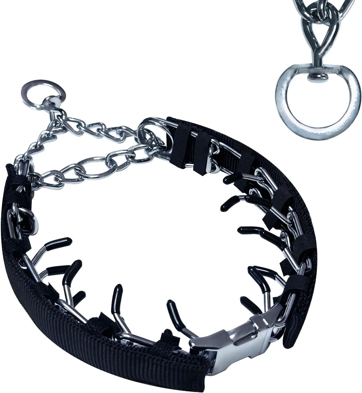 Prong Training Collar for Dogs, Rotating Ring Welding, Adjustable Dog Training Pinch Collar with Quick Release Buckle, for Small Medium Large Dogs - Image 9