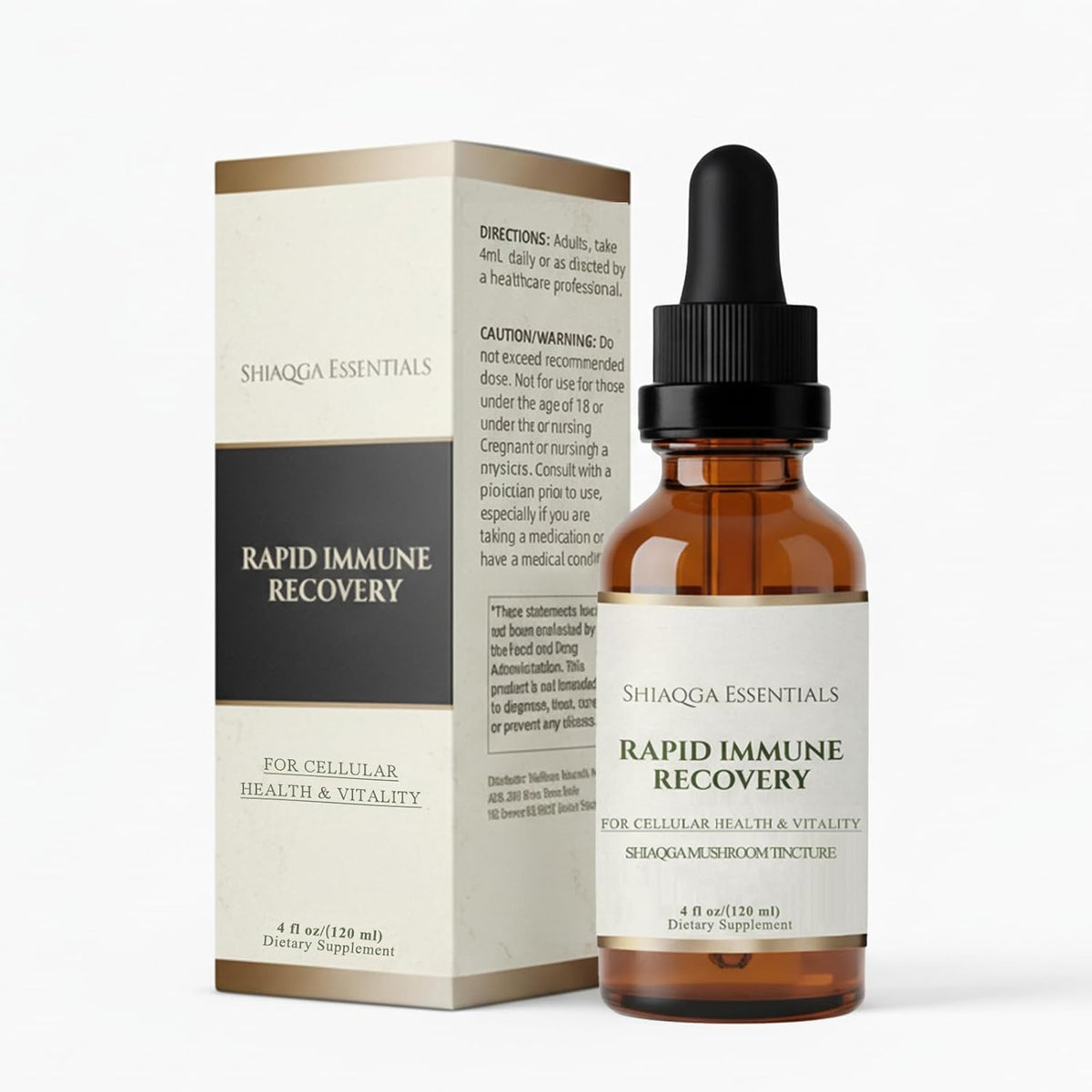 Paul Shiaqga Mushroom Immune Support Drops front view bottle for natural wellness