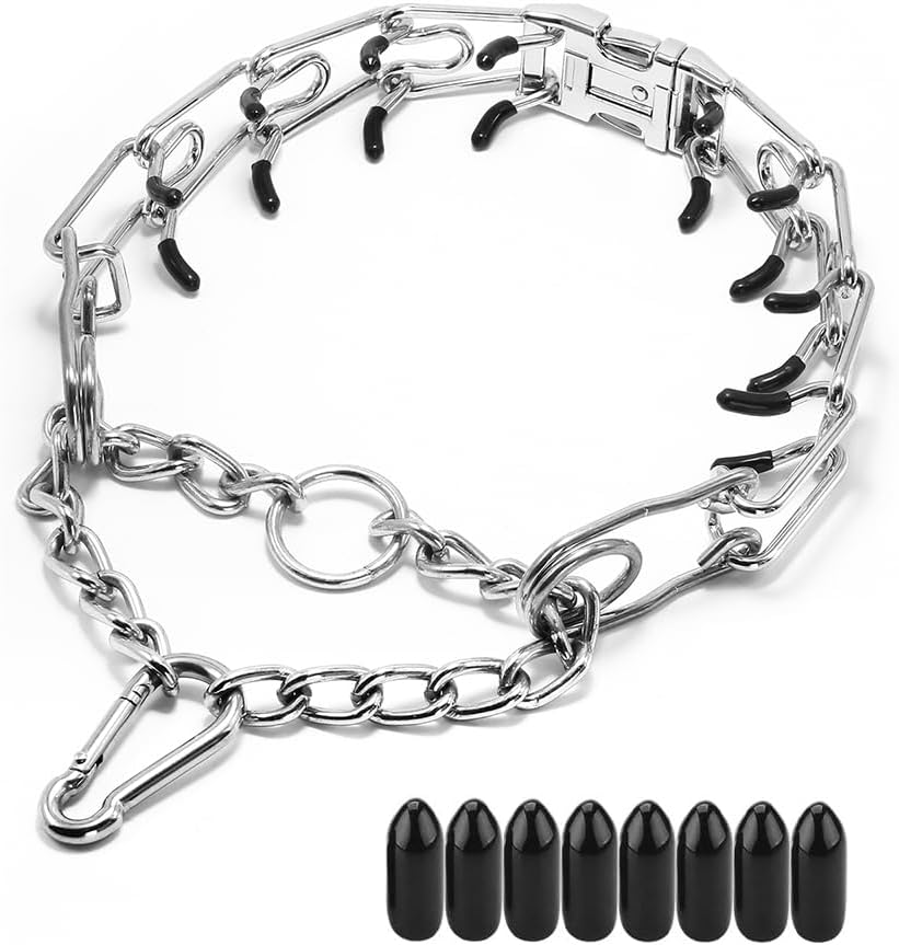 Prong Collars for Dogs, No Pull Dog Collar, Dog Training Collar for Large Medium Small Dogs, Stainless Steel Adjustable with Comfort Rubber Tips (Large, 4.0mm, 23.6-Inch) - Image 11