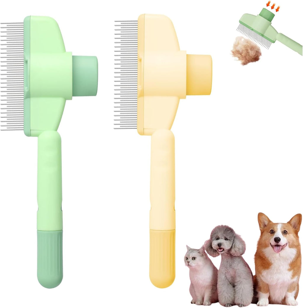 KixMalkinly 2Pcs self-cleaning pet flea comb set front view