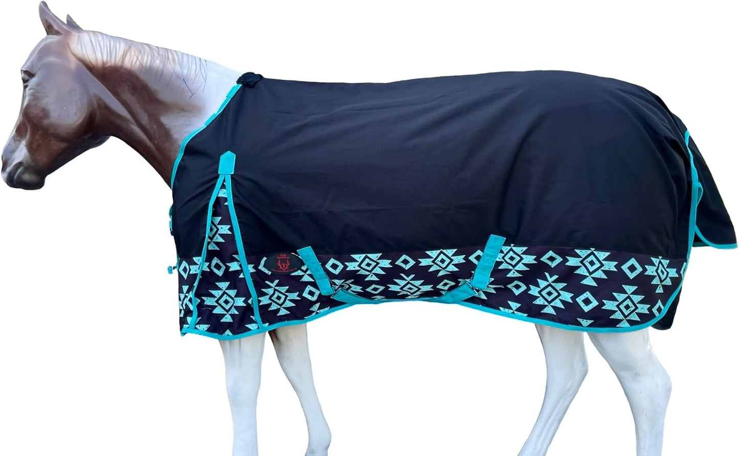 Tech Equestrian horse blanket interior view showing the smooth 210D nylon anti-sweat lining