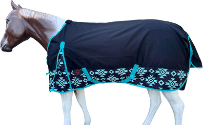 Tech Equestrian horse blanket interior view showing the smooth 210D nylon anti-sweat lining