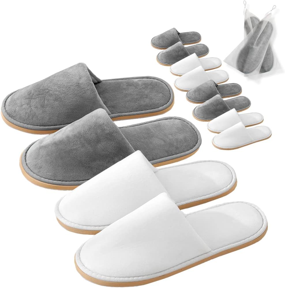 Gong Gong crystal velvet disposable slippers front view for indoor use