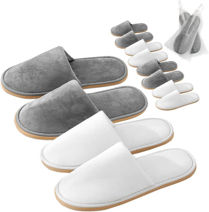 Gong Gong crystal velvet disposable slippers front view for indoor use