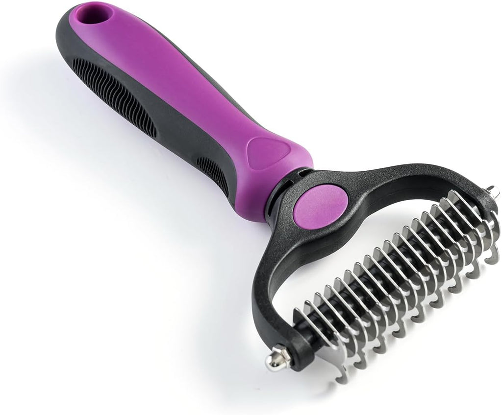 Detailed view of WePet grooming tool blade safety edges