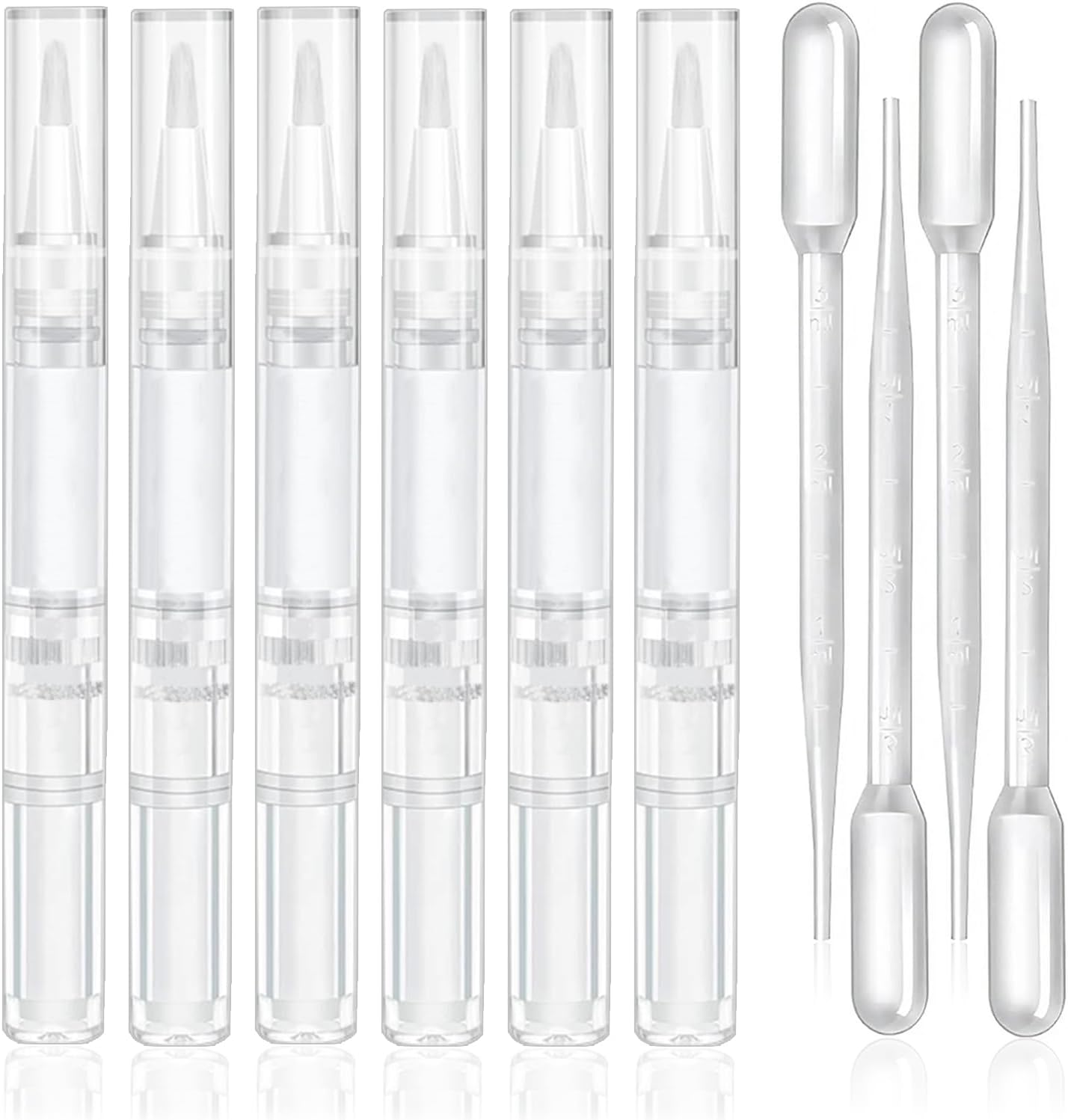 Uadbau 6 Pieces 3ml Empty Cuticle Oil Pen set front view
