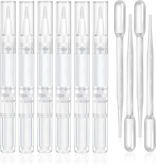 Uadbau 6 Pieces 3ml Empty Cuticle Oil Pen set front view