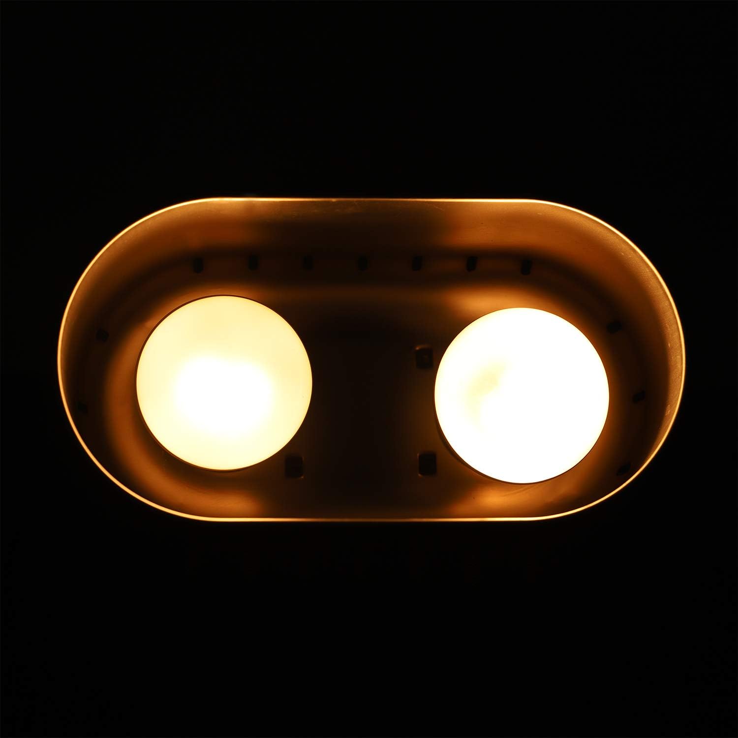 Dxophiex 15 inch dual reptile lamp fixture top view showing ventilation holes