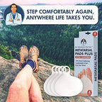 Demonstration of the metatarsal pad placement on the foot for metatarsalgia relief.