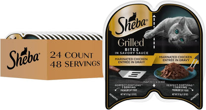 Sheba Perfect Portions Grilled in Savory Sauce Adult Wet Cat Food with Tender Tuna in Gravy, 2.64 oz. Twin-Pack Trays, 24 Count, 48 Servings - Image 8