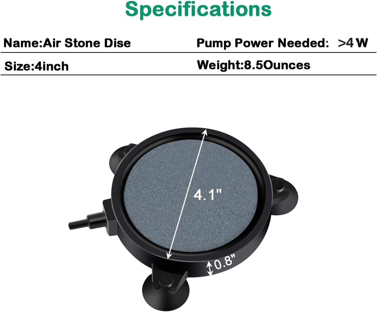 Aquaneat 4 inch bubble diffuser connected to airline tubing