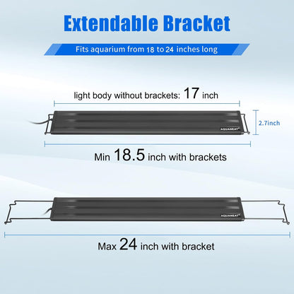 Adjustable metal mounting brackets on Aquaneat LED light