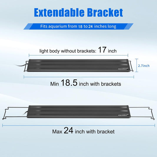 Adjustable metal mounting brackets on Aquaneat LED light