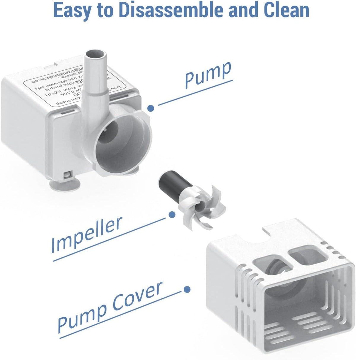 Vented pump cover for Veken pet water dispenser