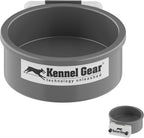 Kennel-Gear dog crate water bowl no spill front view in grey color