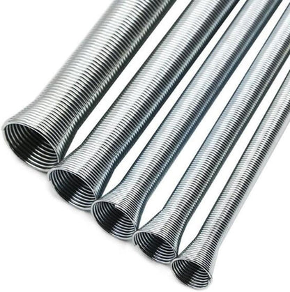 Close up of rust resistant metal spring benders in different sizes