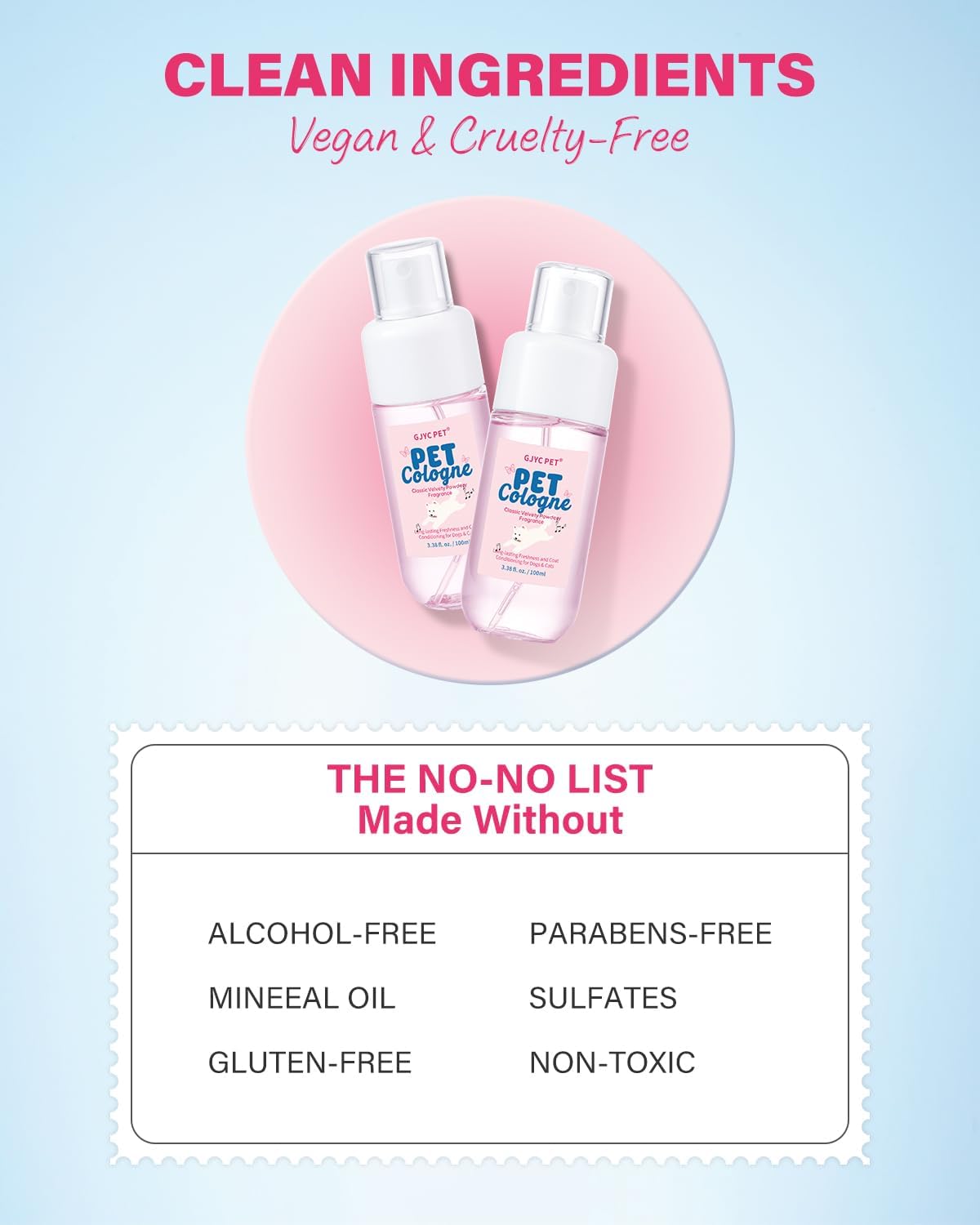 USA imported premium pet cologne for reliable forty eight hour freshness.