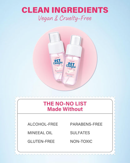 USA imported premium pet cologne for reliable forty eight hour freshness.