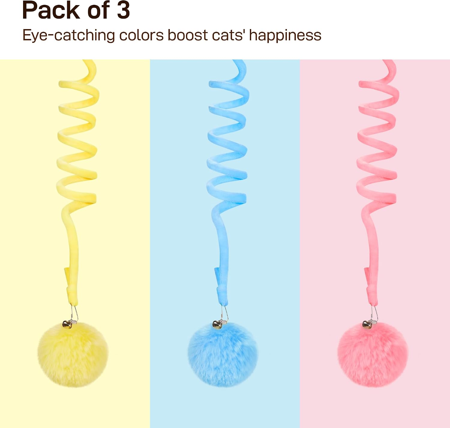 Kitten batting at hanging interactive catnip toy