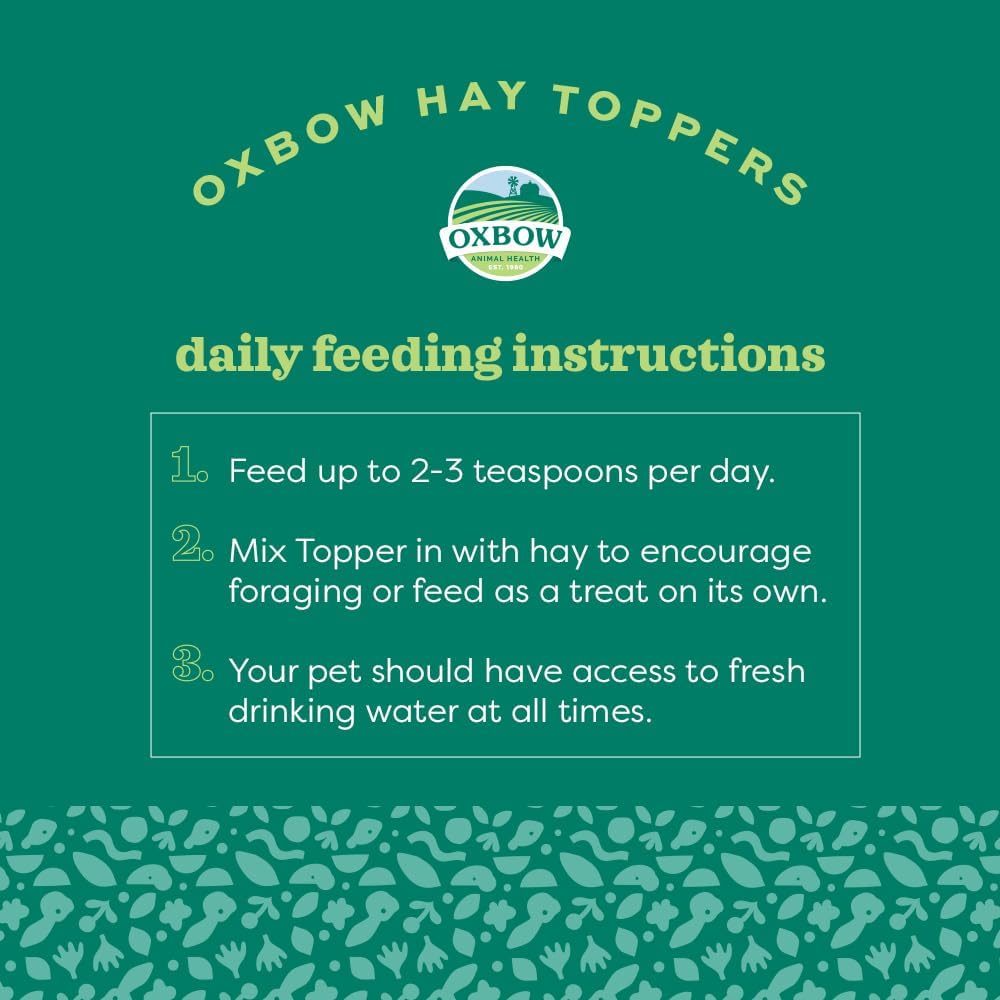 Oxbow small pet treat packaging highlighting the two ounce bag size details