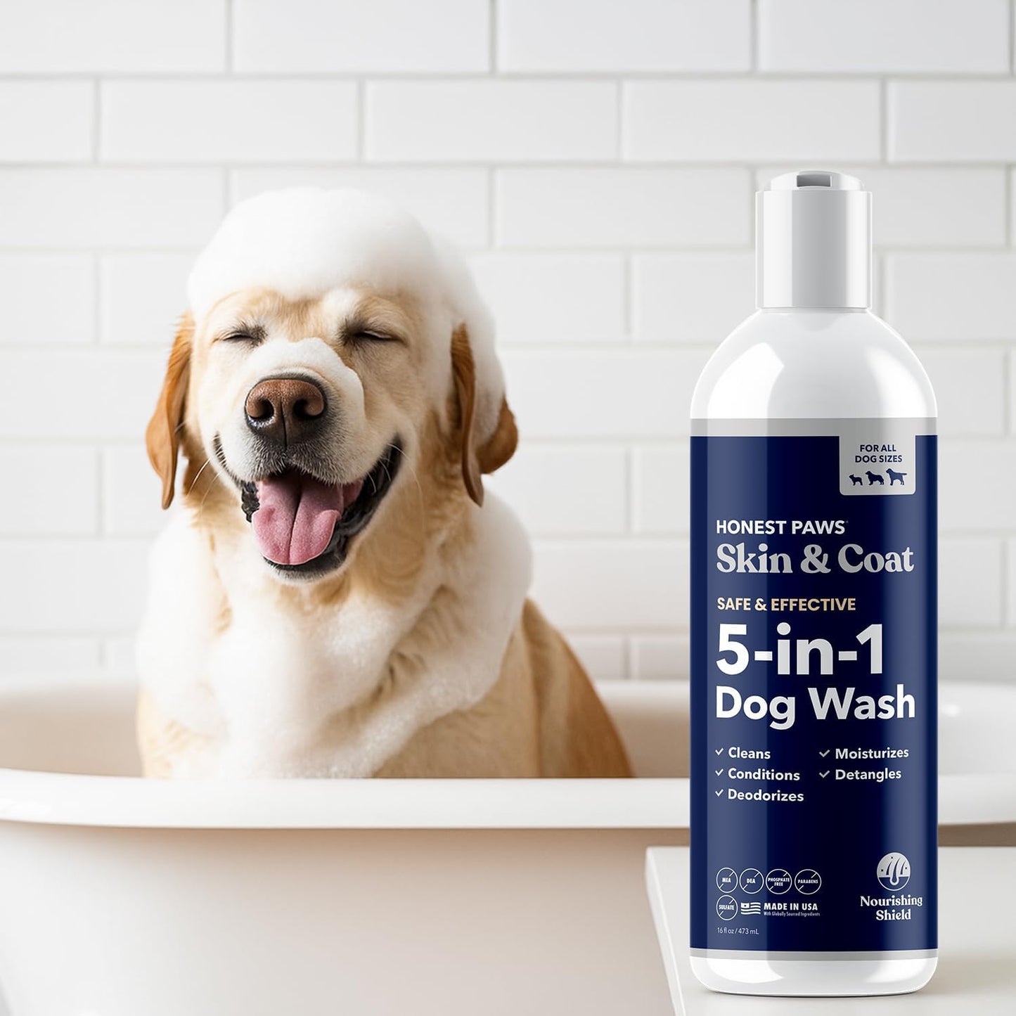 Honest Paws Dog Shampoo and Conditioner - Premium Dog Wash for Allergies and Dry, Itchy, Moisturizing for Sensitive Skin - Sulfate Free, Plant Based, All Natural -16 Fl Oz - Image 9