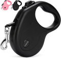 Enrgticdg 16ft retractable dog leash front view in black