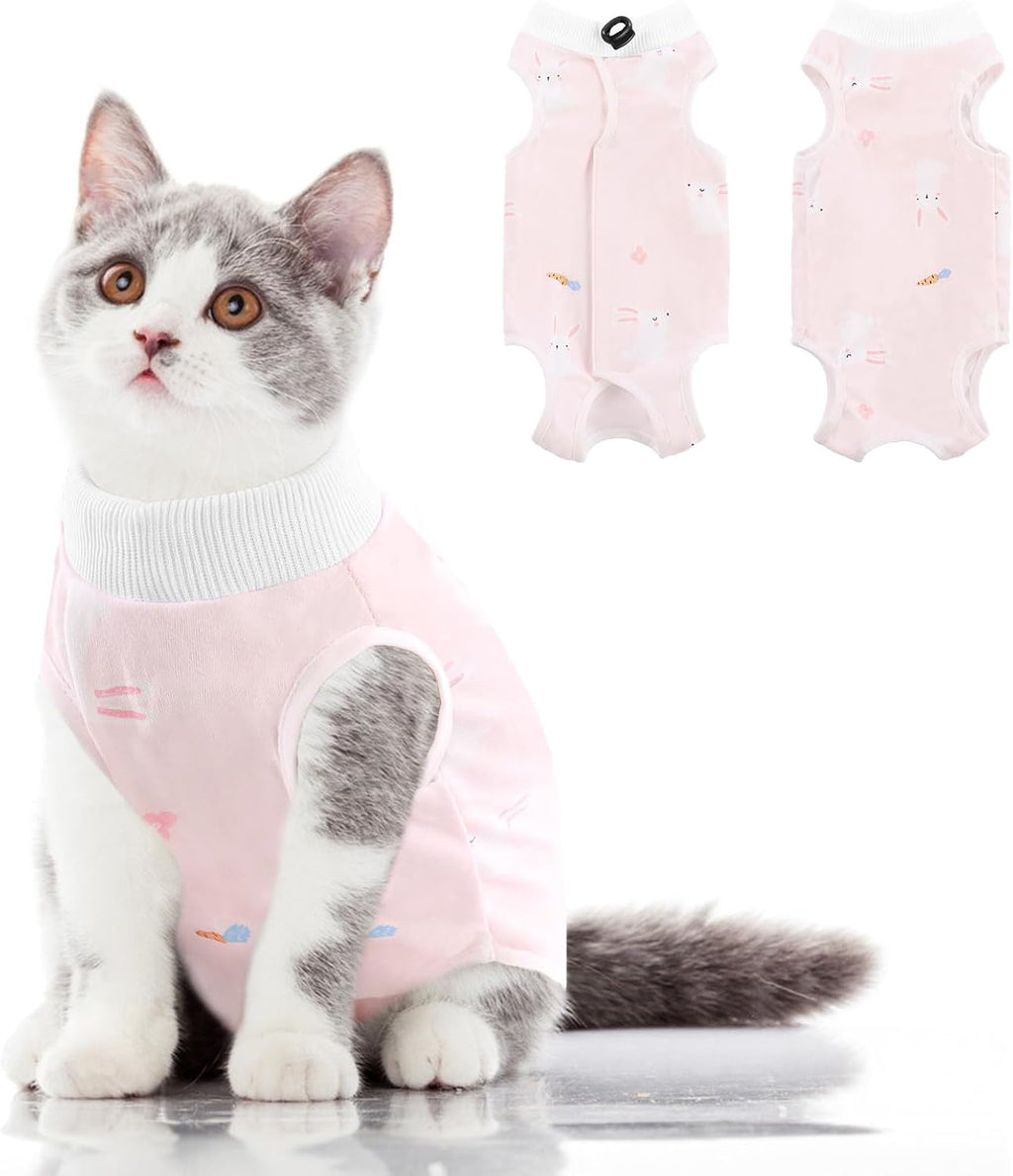 Cat Recovery Suit, Kitten Surgical Full Bodysuit for Abdominal Wound Protector Anti Licking After Surgery, Professional Bandages Cone E-Collar Alternative for Small Male & Female Pets - Image 11