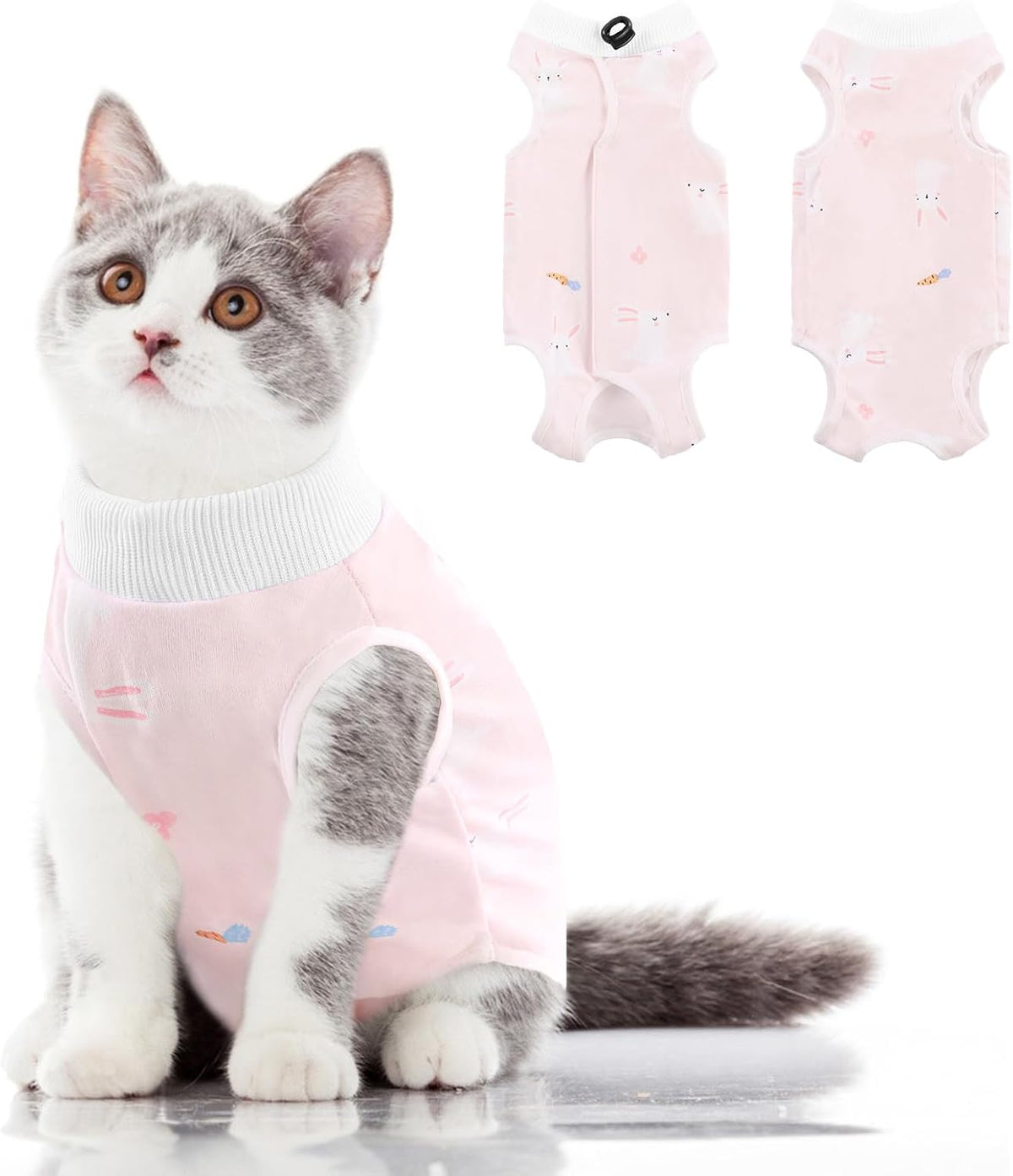 Cat Recovery Suit, Kitten Surgical Full Bodysuit for Abdominal Wound Protector Anti Licking After Surgery, Professional Bandages Cone E-Collar Alternative for Small Male & Female Pets - Image 11