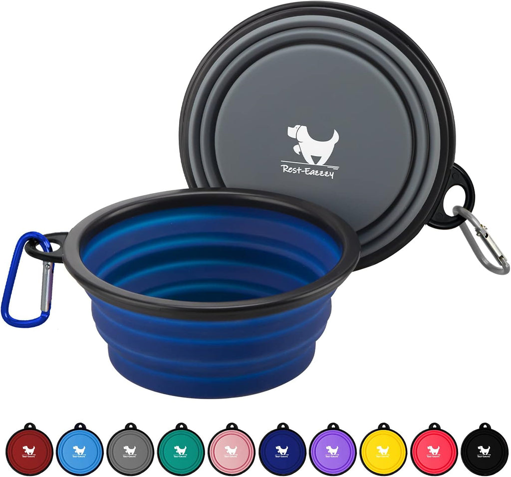 Collapsible Dog Bowls for Travel, 2-Pack Dog Portable Water Bowl for Dogs Cats Pet Foldable Feeding Watering Dish for Traveling Camping with Carabiners, BPA Free (Grey&Black, Small (Pack of 2)) - Image 11