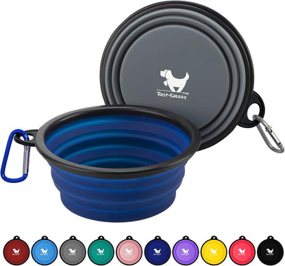Collapsible Dog Bowls for Travel, 2-Pack Dog Portable Water Bowl for Dogs Cats Pet Foldable Feeding Watering Dish for Traveling Camping with Carabiners, BPA Free (Grey&Black, Small (Pack of 2)) - Image 11