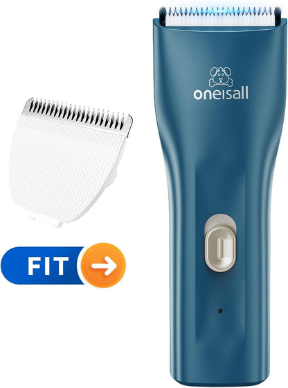 Detachable ceramic and stainless steel pet grooming blade replacement parts close up