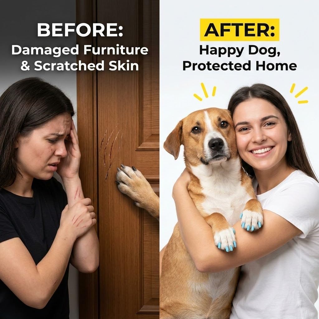 Packaging of Zetpo 100 pieces dog nail caps for furniture protection