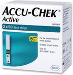 Accu-Chek Active blood glucose test strips box front view for diabetes monitoring