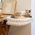 CHEERPALS Cat Desk Bed with Reversible Cushion, 90 degreesFoldable Cat Hammock for Desk Mounted Removable & Washable, Suitable for Medium-to-Large Cats and Puppy, Cloud Series(White, Medium) - Image 10