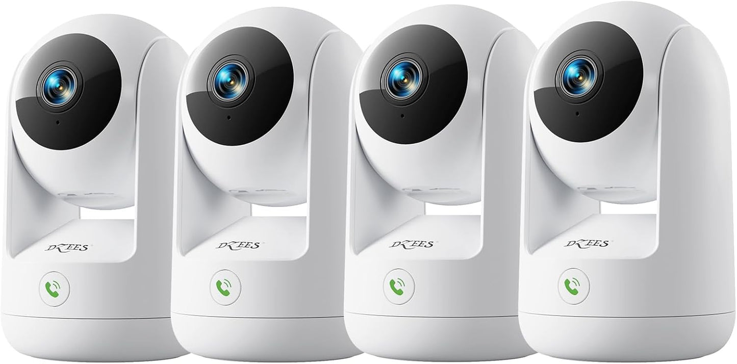 Dzees 2K Indoor Security Camera 2 Pack, 360 Degree WiFi Pet Camera with Phone App, 5G and 2.4G, Wired Home Camera with 2-Way Audio, Motion Tracking, Night Vision, Black - Image 13