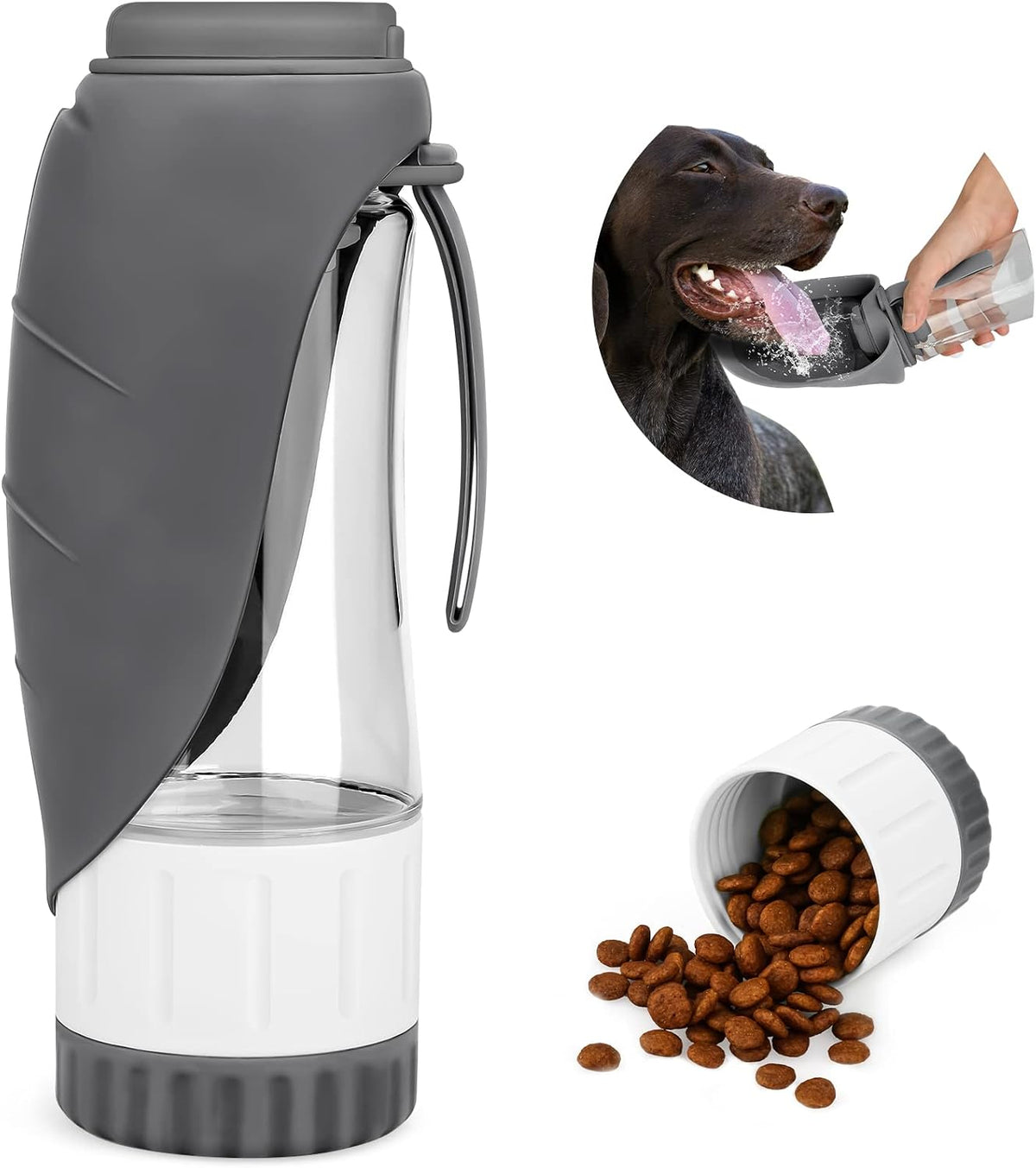 TIOVERY Upgraded Dog Water Bottle, Portable Dog Cat Puppy Pet Water Dispenser Feeder with Drinking Cup and Food Container Leak Proof for Outdoor Walking, Travel, Hiking 12OZ - Image 10