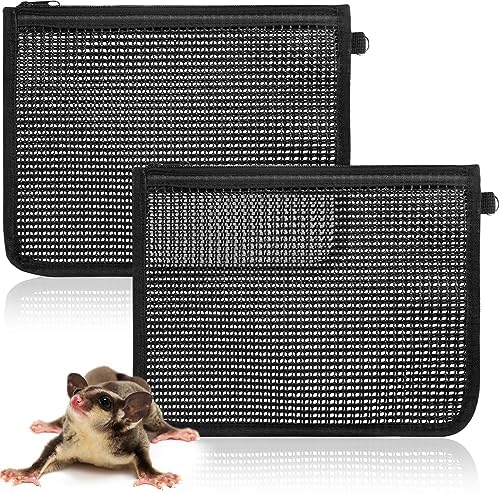 Abbylike small animal mesh trimming bag in black showing secure zipper closure.