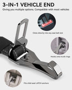 Joytale 3-in-1 Bungee Dog Seat Belt for Car, Safe & Distraction-Free Travel with Reinforced Swivel Carabiner, Shock Absorbing & Tangle-Free Nylon Tether for Medium Large Dogs, Black - Image 9