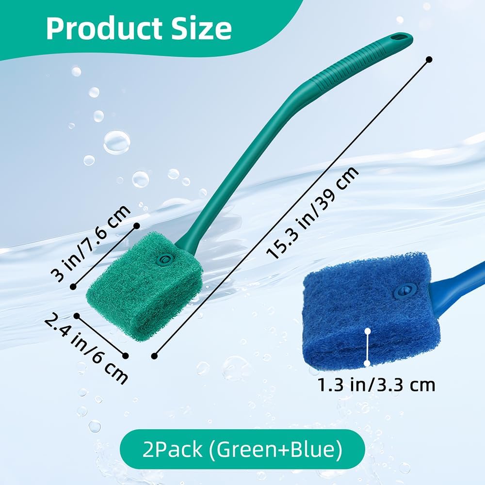 Close up view of the double sided sponge brush head with abrasive nylon fiber.