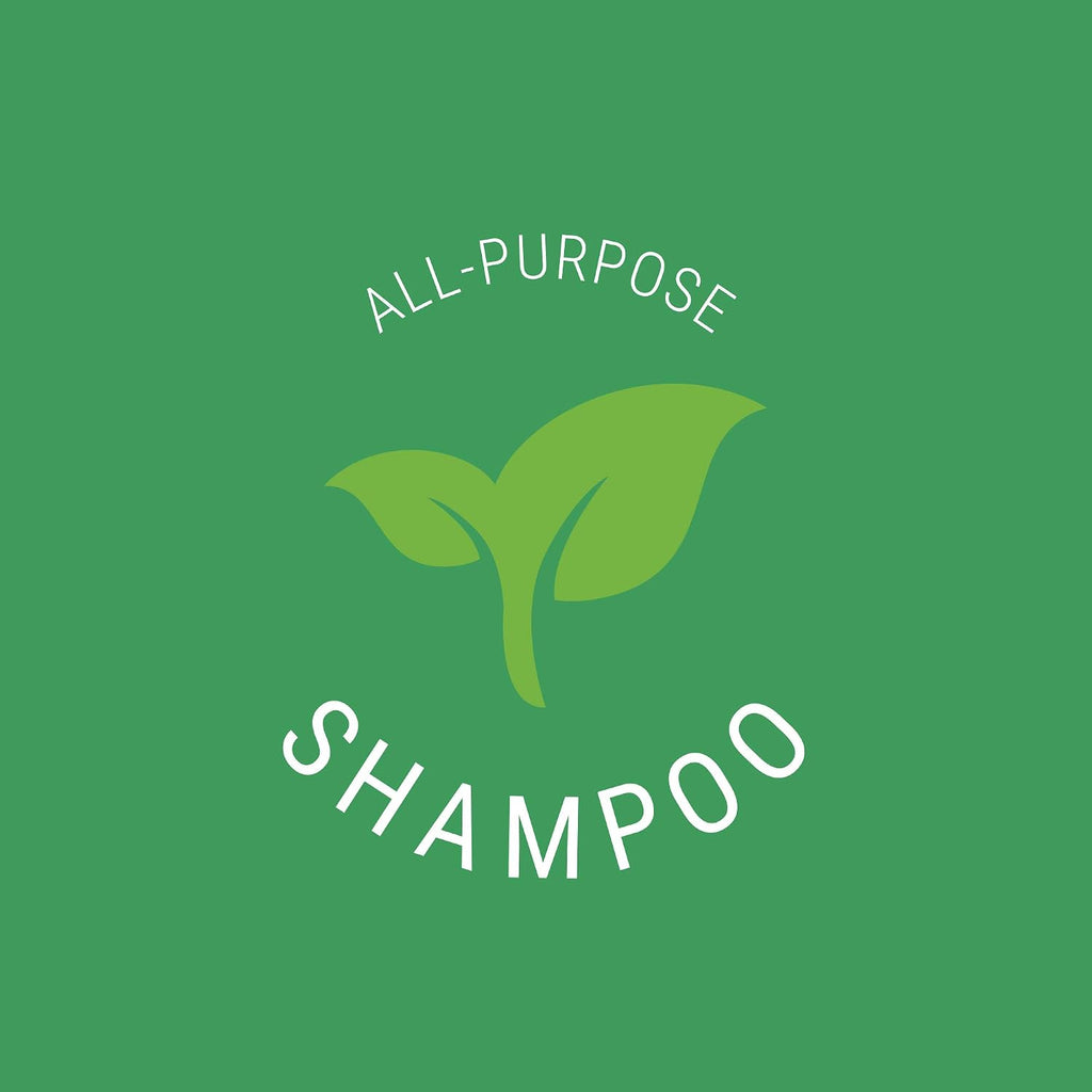 Side profile of 1 gallon Green Groom conditioning shampoo bottle