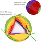 Close up of the center peephole on the colorful kitten tube