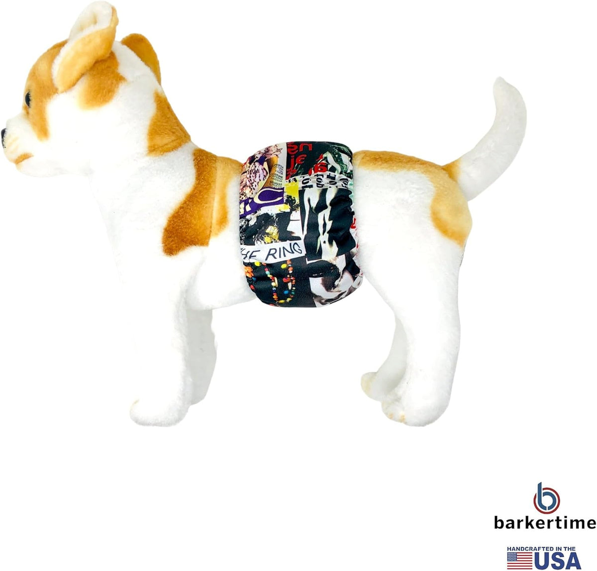 Barkertime male dog diaper waterproof interior lining and microfiber pad texture