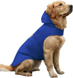 Haloumoning dog raincoat front view of blue waterproof pet poncho on a dog