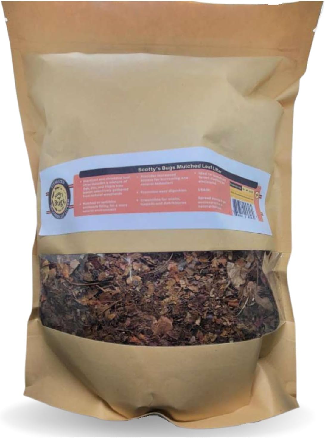 Scotty's Bugs Mulched Leaf Litter 12 Ounce front packaging view